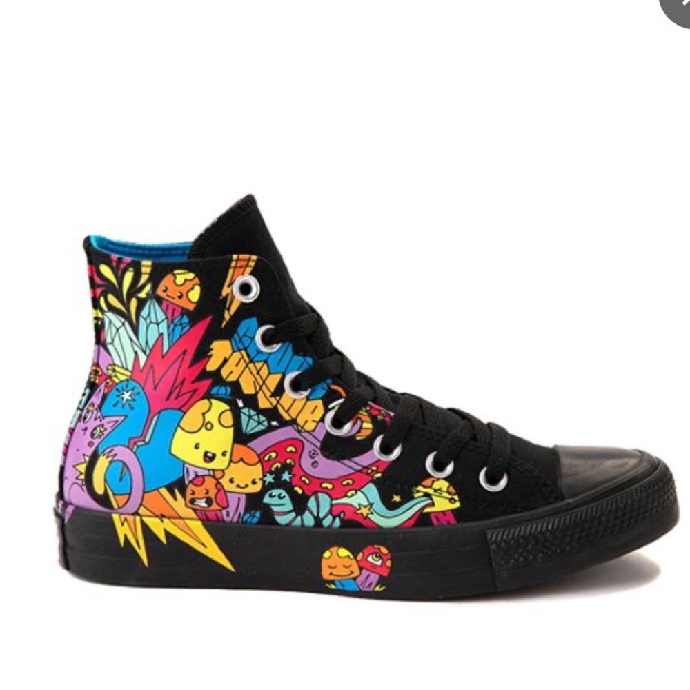 Converse Black and Multicolor Kids High-Tops